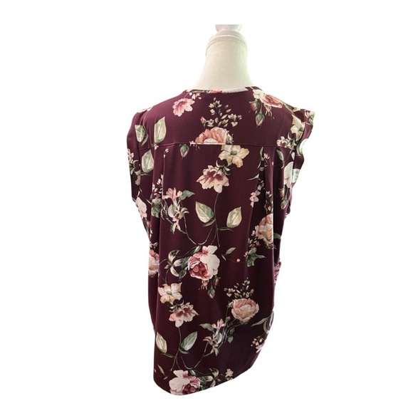 PaperMoon Trucker Split Neck Knit Top 2X Floral Stitch Fix - Picture 3 of 6